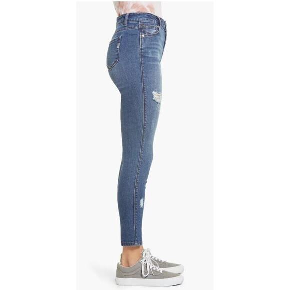 1822 Denim Ripped Organic Cotton Blend High Waist Ankle Skinny Jeans Size 31 $49 - Picture 2 of 5
